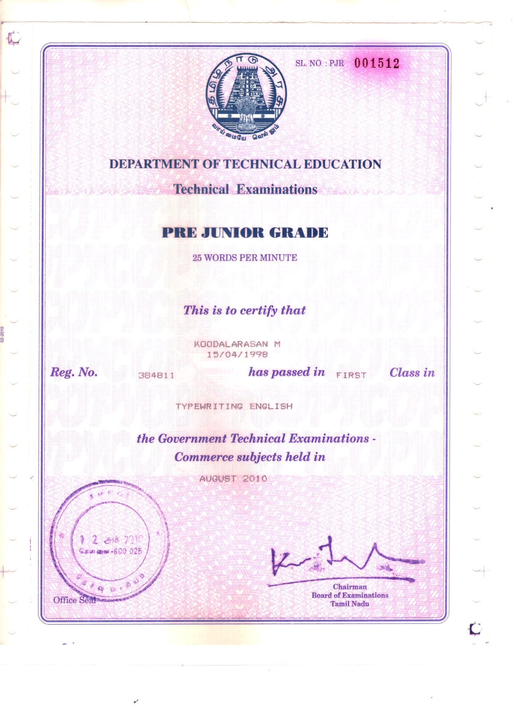 Pre Junior-Typewriting